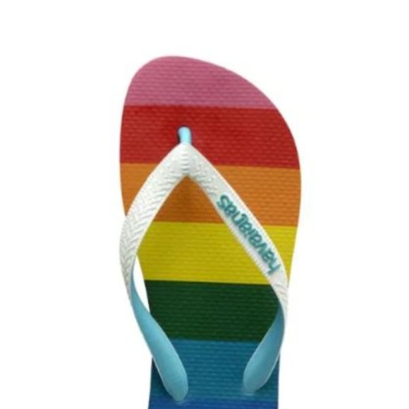 Rainbow Top Pride Themed Stripes Flip Flop - Picture 7 of 16